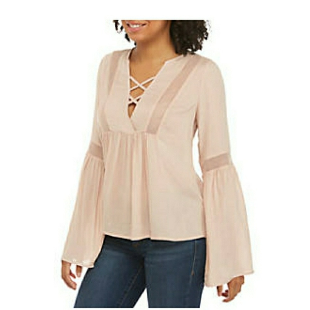 🦋Bell🦋 Sleeve V-Neck Ruffle Top - Picture 6 of 6